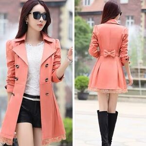 Coral Trench Coat